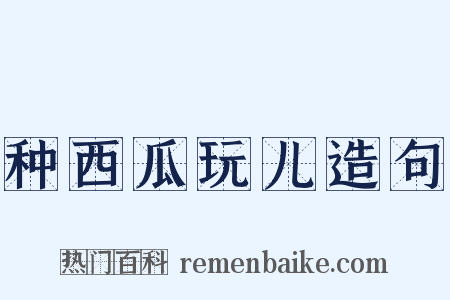 种西瓜玩儿造句是什么意思的图片